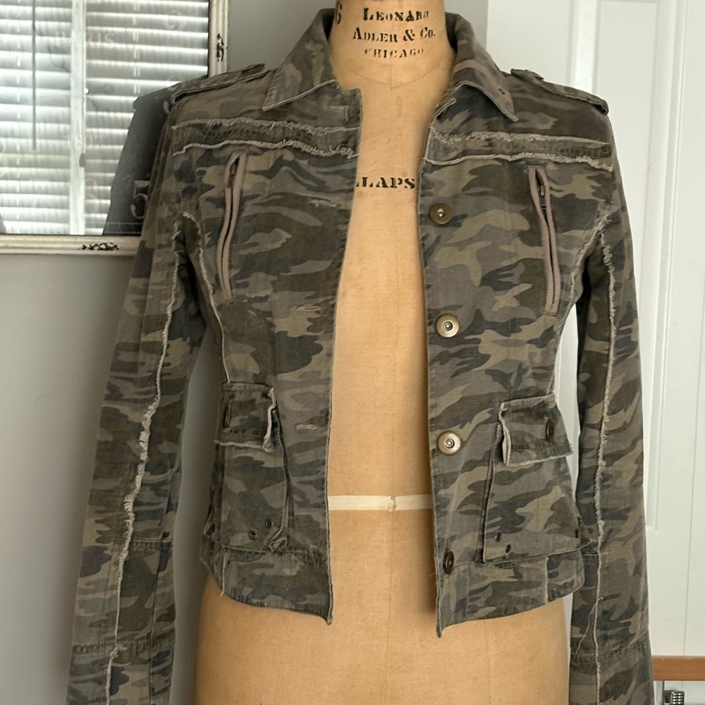 Aeropostale Muted Green Utility Jacket with Military Style